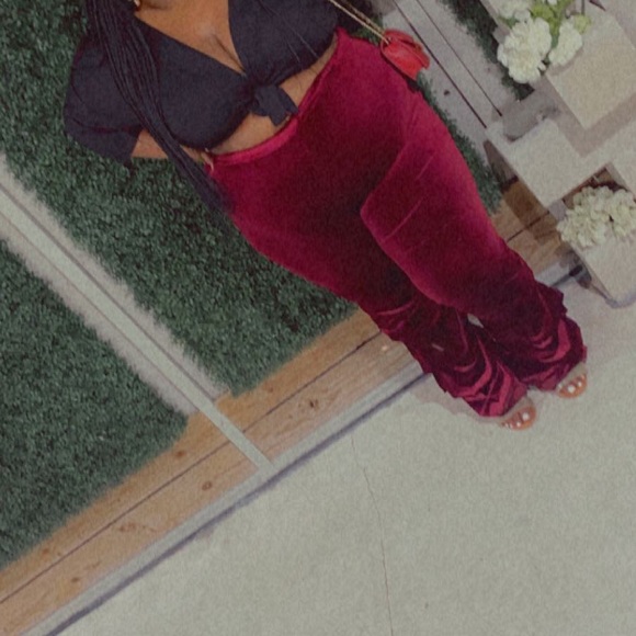 Fashion Nova Pants - Velvet Stacked Pants